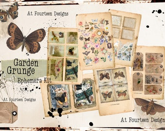 Digital Ephemera Kit Garden Grunge