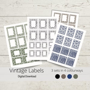 Printable Vintage Labels: Ephemera for Junk Journals (Digital Download)