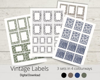 Printable Vintage Labels: Ephemera for Junk Journals (Digital Download)