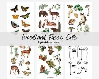 Woodland Fussy Cut Images: Printable Ephemera for Junk Journals (Digital Download)