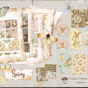 Spring Ephemera Digital Printable Journal Kit