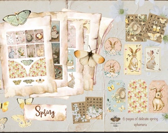 Spring Ephemera Digital Printable Journal Kit