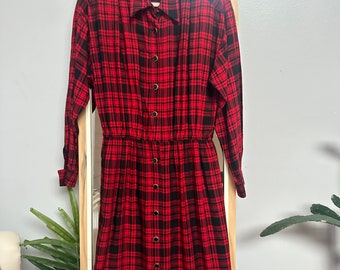 Plaid Black and Red 90s Dress