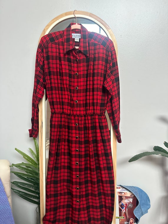 Plaid Black and Red 90s Dress