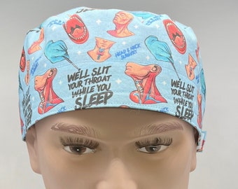 We’ll Slit Your Throat While You Sleep Surgical Skull Cap with Velcro closure