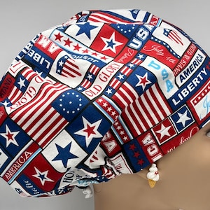 Fun with Flags European Surgical Scrub Cap with adjustable toggle
