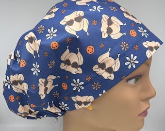 Gorro quirúrgico europeo para Friendsgiving con cierre ajustable.