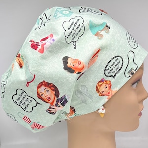 Sarcastic Ladies European Surgical Scrub Cap with adjustable toggle