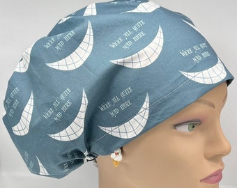 We’re All Quite Mad Here European Surgical Scrub Cap with adjustable toggle