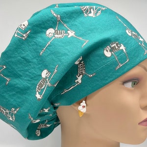 Skeleton Yoga European Surgical Scrub Cap with adjustable toggle