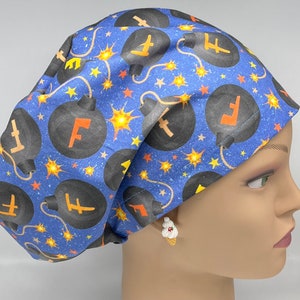 Flying F Bombs! European Surgical Scrub Cap with adjustable toggle