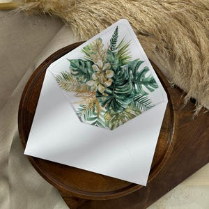 Tropisches Blatt Hochzeitsumschlag Liner