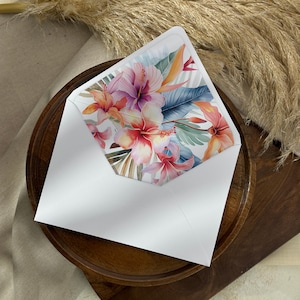 Bunte tropische Blumen Hochzeit Umschlag Liner