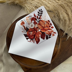 Herbst Blumen Hochzeit Umschlag Liner