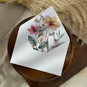 Bunte Blumen Hochzeit Umschlag Liner