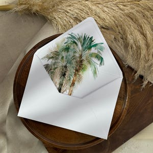 Tropische Palme Hochzeitsumschlag Liner