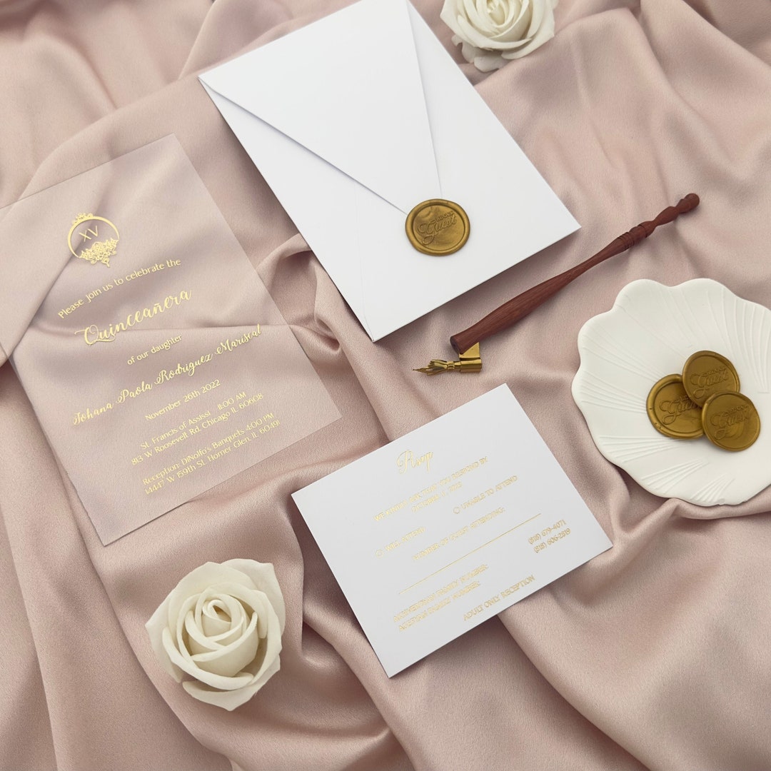 Quinceañera Invitation, Clear Invitation for Quince, Invitation for