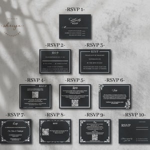 Unique Wedding Invitation, Black And Gold Invitation, Rsvp Cards For Wedding, Acrylic Invitations, Personalized Stationary image 7