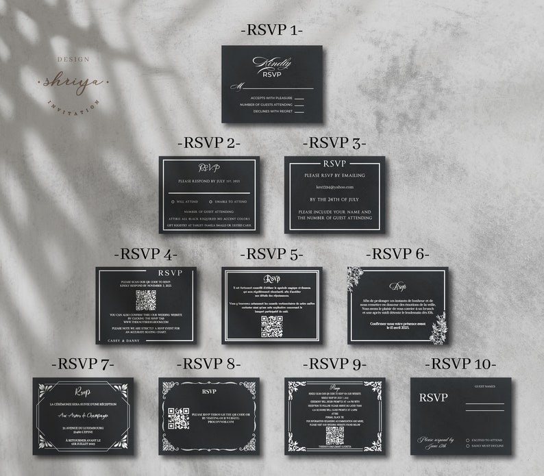 Unique Wedding Invitation, Black And Gold Invitation, Rsvp Cards For Wedding, Acrylic Invitations, Personalized Stationary image 7
