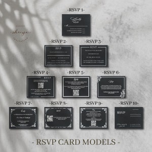 Glossy printed QR code rsvp card, Wedding respond card, Modern rsvp card, Elegant rsvp card, Gold foil rsvp card, Premium silver foil