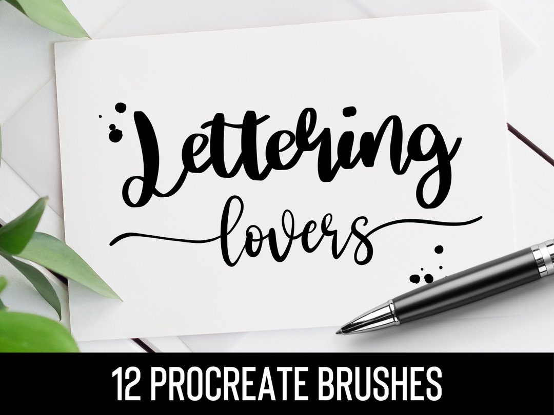 Procreate Calligraphy Brushes 12 Procreate Brushes Lettering Etsy