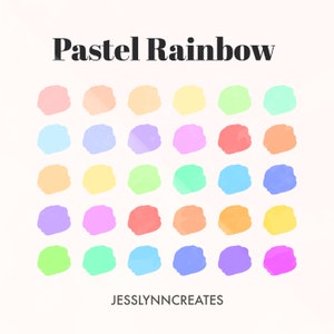 Palette de procréer arc-en-ciel pastel, palette arc-en-ciel, outil de procréation, fichier d&#39;échantillon de procréation, couleurs pastel, téléchargement immédiat, procréer des rêves