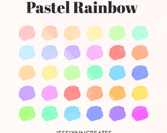 Pastel Rainbow Procreate Palette, Rainbow Palette, Procreate Tool, Procreate Swatch File, Pastel Colors, Instant Download, Procreate Dreams