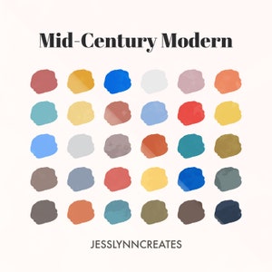 Mid-Century Modern Procreate Palette, Procreate Swatches, Procreate Colour Palettes, Midcentury Palette, Instant Digital Art Download