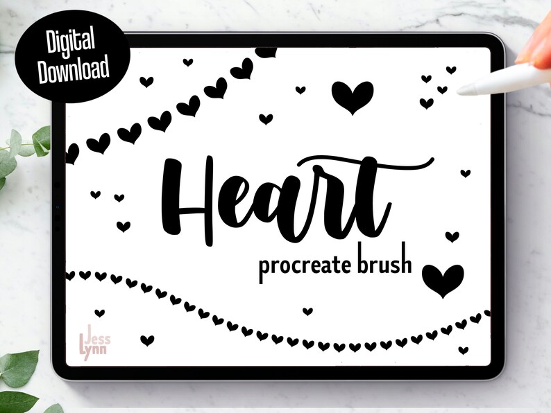 Heart Procreate Brush Procreate Heart Stamp Procreate Etsy