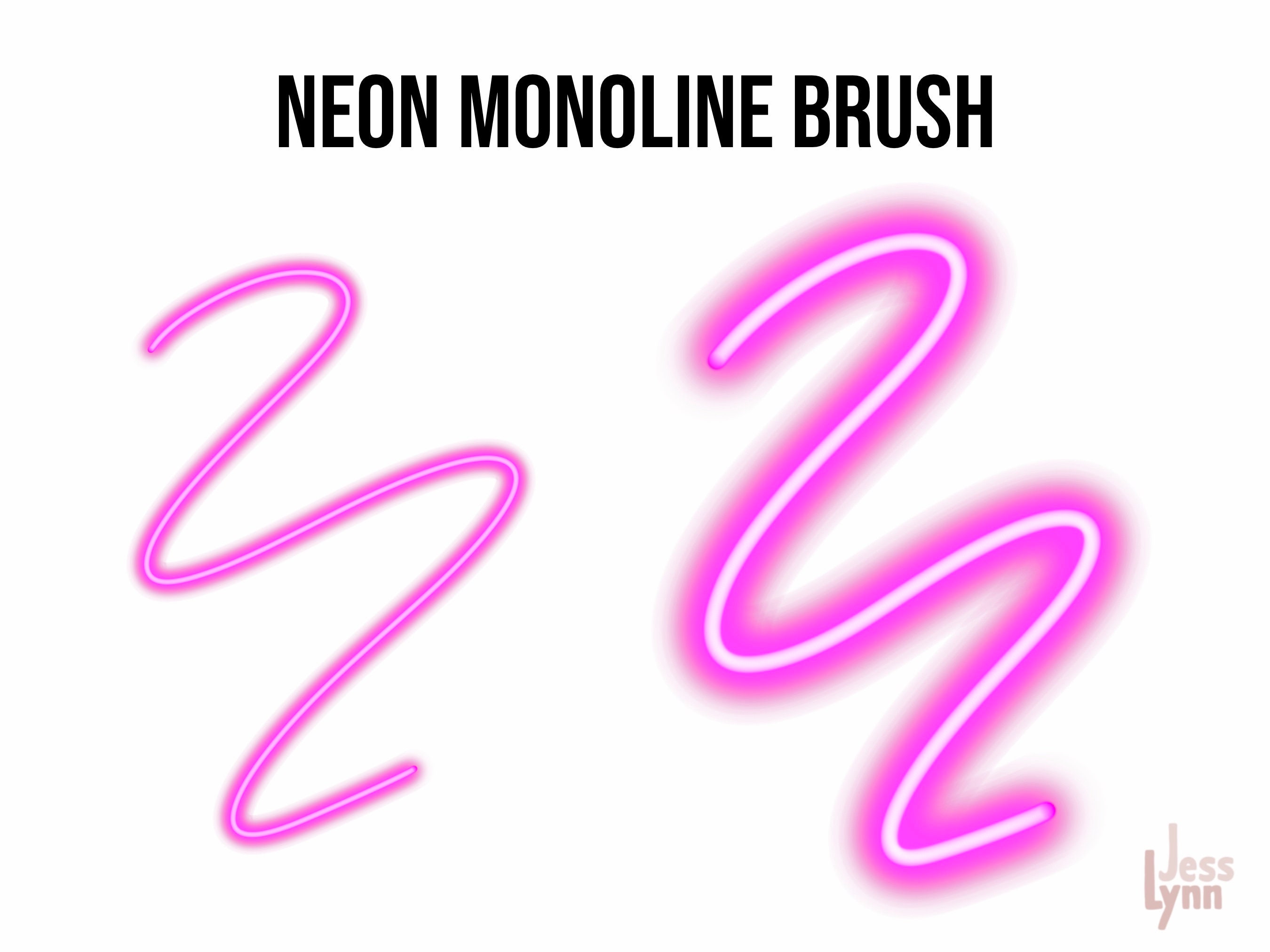 Neon Brush Neon Procreate Brush Lettering Brush Monoline Procreate Brushes iPad Lettering Neon