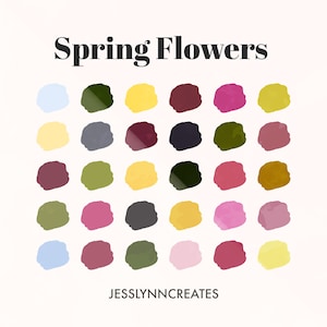 Spring Flowers Procreate Palette, Spring 2023 Palette, Procreate Tool, Procreate Swatch File, Floral Palette, Bright Color, Digital Download