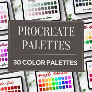 Color Palette Bundle for Procreate, 30 Procreate Colour Palettes, Digital Art Tools, Rainbow Palettes, Pastel Palettes, Instant Download