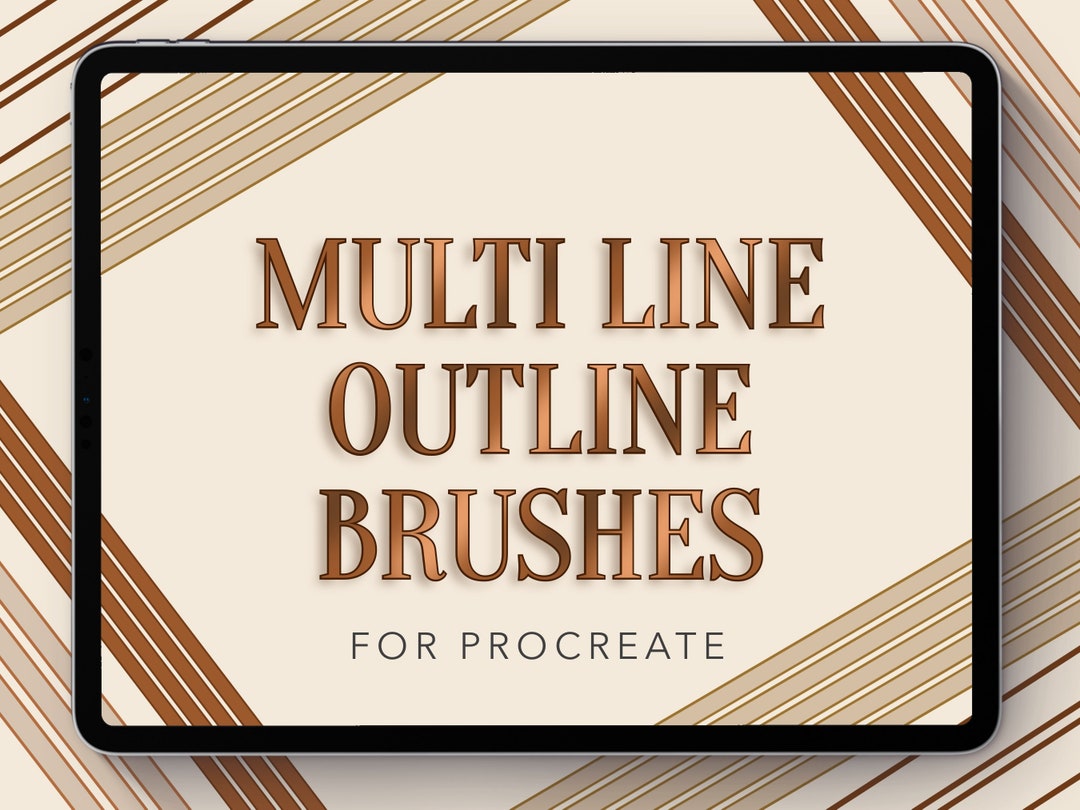 Outline Multi Line Procreate Brush Set | Outline Brushes | Rainbow ...