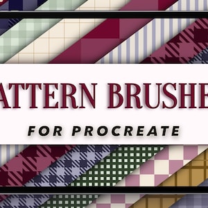 Pattern Procreate Brushes, Checkered Procreate Brushes, Procreate Patterns, Procreate Brush Set, Pattern Brush Set, Plaid Brush, Lines Brush