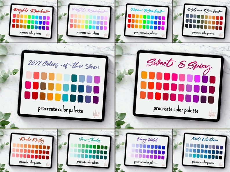 Color Palette Bundle for Procreate, 30 Procreate Colour Palettes ...