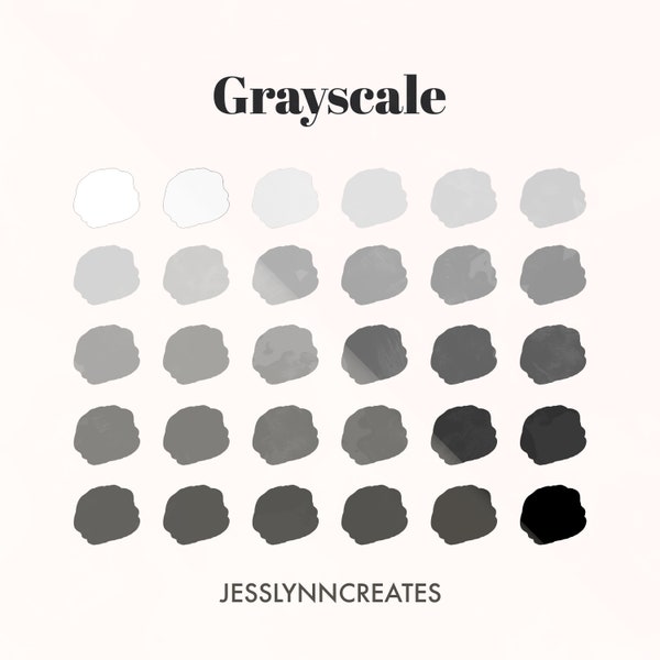 Grayscale Procreate Palette, Procreate Swatches, Procreate Colour Palettes, Black and White, Greyscale Hues, Instant Digital Art Download