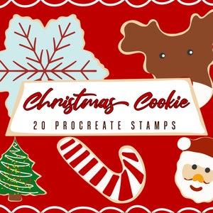 Christmas Cookie Procreate Stamps, 20 Christmas Decoration Procreate Brushes, Icing Brush, Sprinkles Brush, Instant Digital Art Download