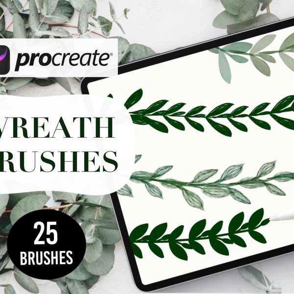 Wreath Brushes | Procreate Wreath Brush | Procreate Bundle | Procreate Greenery | Vine Brushes for Procreate | Christmas | Procreate Dreams