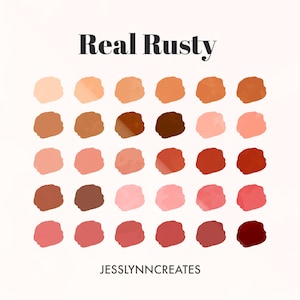 Real Rusty Procreate Palette, Orange Color Palette, Procreate Tool, Procreate Swatch File, Red Colours, Instant Download, Digital Download
