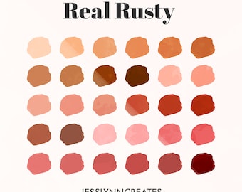 Real Rusty Procreate Palette, Tavolozza dei colori arancione, Strumento Procreate, File campione Procreate, Colori rossi, Download istantaneo, Download digitale