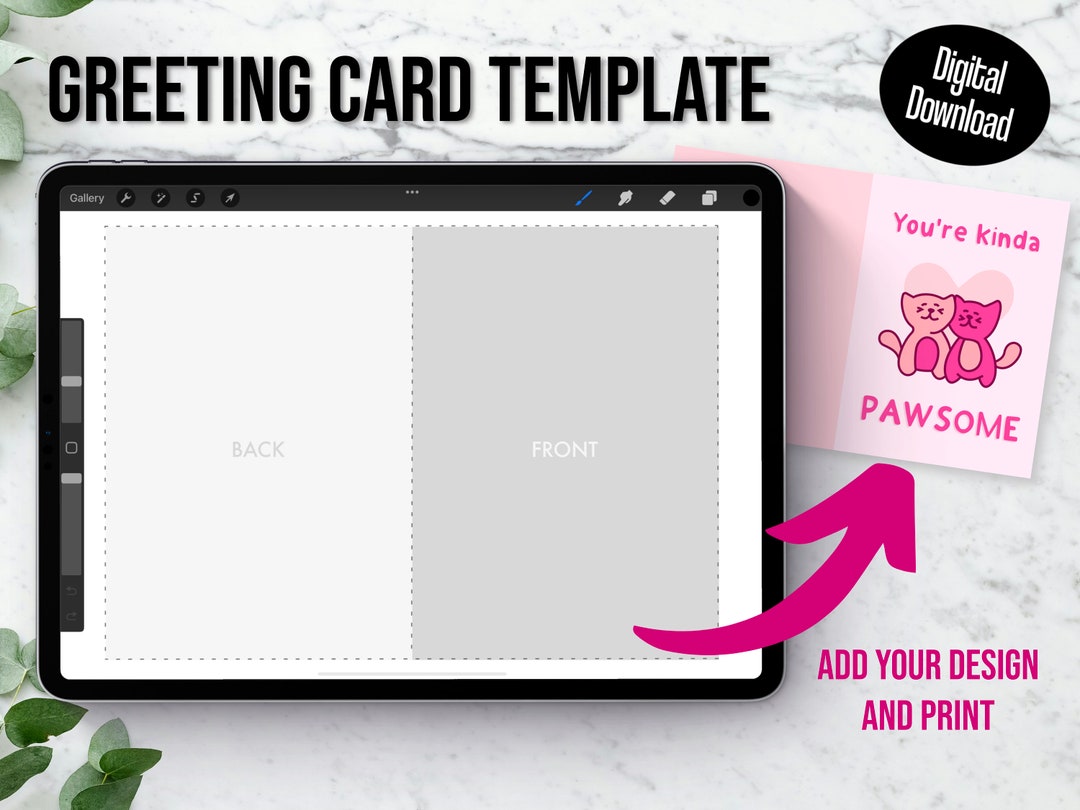 Procreate Greeting Card Template, DIY Greeting Cards, Procreate