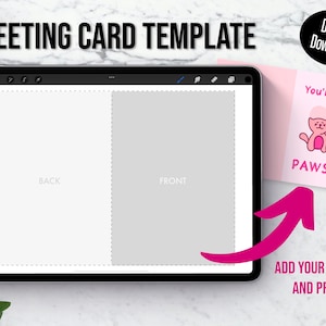Plantilla de tarjeta de felicitación Procreate, tarjetas de felicitación de bricolaje, plantilla procreate, plantilla de tarjeta horizontal de 5 "x 7", tarjeta imprimible del Día de la Madre