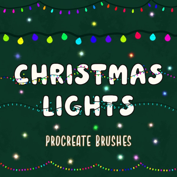 Christmas Light Brush | Procreate Christmas Lights | Procreate Brushes | String Lights | Christmas Procreate Brushes | Procreate Dreams
