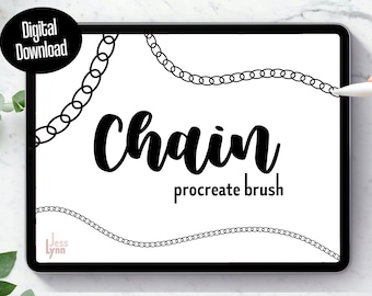 Chain Link Brush | Procreate Border | Procreate Brush | Chain Brush | Doodle Line Brush | Digital Procreate Brush | Instant Digital Download