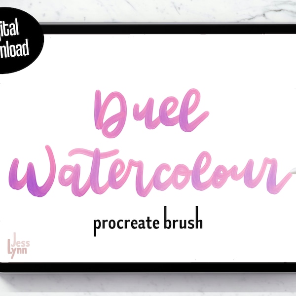 Duel Watercolor Brush | Procreate Brush | Lettering Brush | Color Changing Brush | Modern Calligraphy Brush | iPad Lettering | Digital Brush