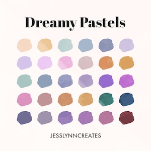 Dreamy Pastels Procreate Palette, Procreate Swatch, Procreate Colour Palettes, Light and Pastel Colors, Rainbow, Procreate, Illustration