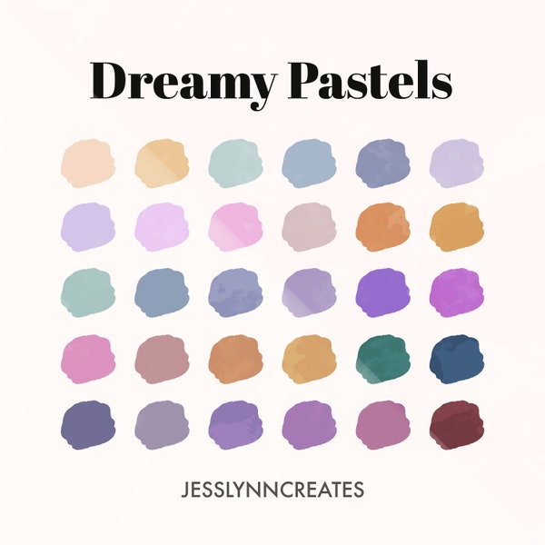 Dreamy Pastels Procreate Palette, Procreate Swatch, Procreate Colour Palettes, Light and Pastel Colors, Rainbow, Procreate, Illustration