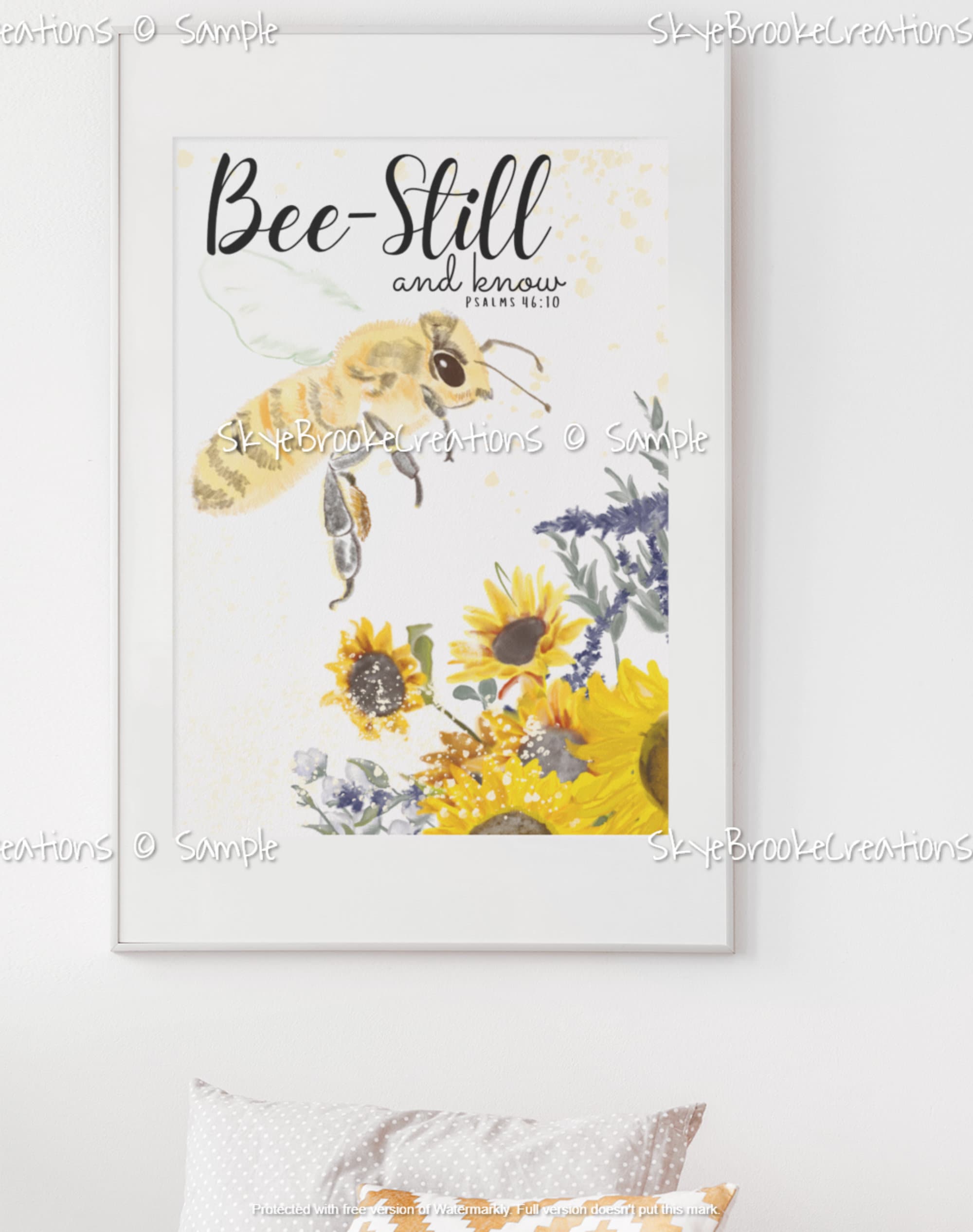 Bee Printable Art- Shabby Chic- Bible Verse Print -honey Bee Printable ...