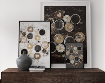 coffee art- coffee wall print - cafe prints -cafe patterned print- coffee pattern -printable coffee- coffee themed gift- coffee digital art