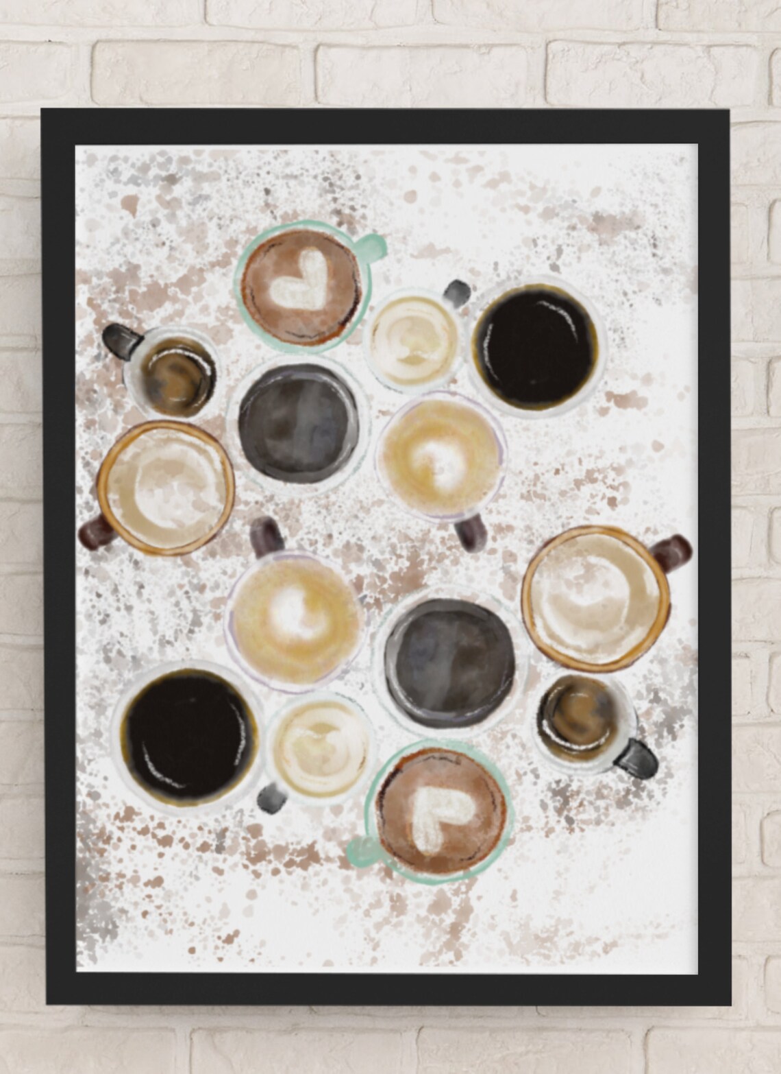 Coffee Art Coffee Wall Print Cafe Prints cafe Patterned Print Coffee